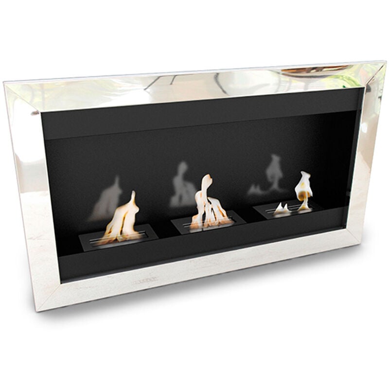 Privatefloor - Cheminée murale - bio éthanol - contemporaine - Miroir Miroir