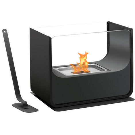Cheminée rectangulaire au bioéthanol – Feu sans fumée – Dimensions 21,5 x 26 x 15 cm – Pour espaces confinés – Imor