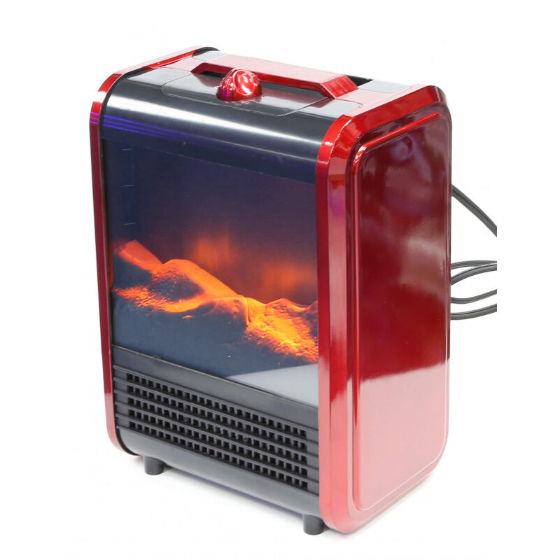 Venteo - Cheminée rouge Cheminée portable et compacte - Rouge - Adulte - Effet flamme