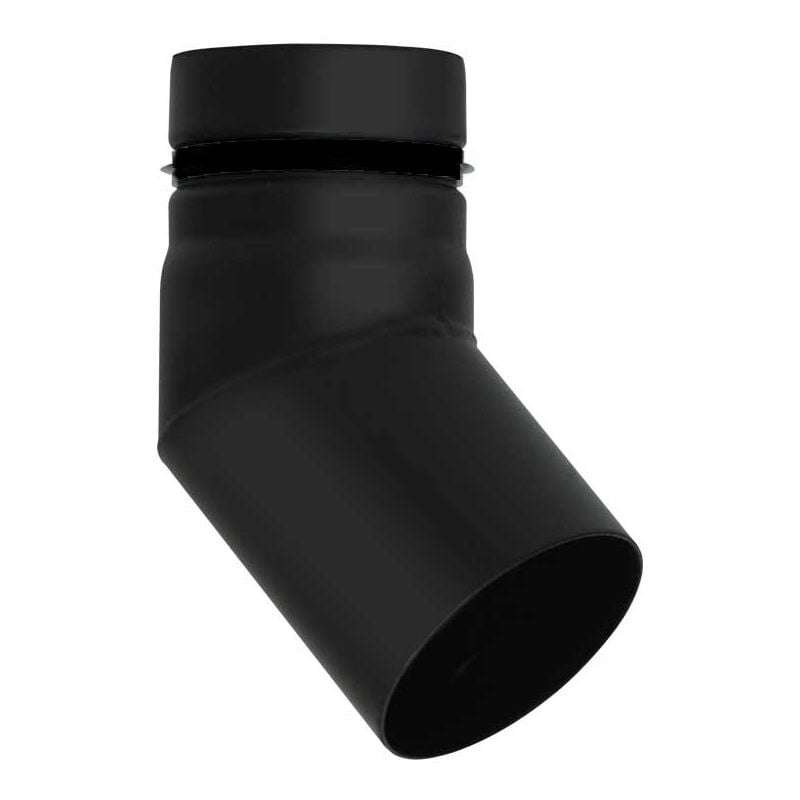 Cheminee tuyau de poele a pellets emaille noir avec joint cache courbe 45 dn 80 conduit 600 ce Made in Italy