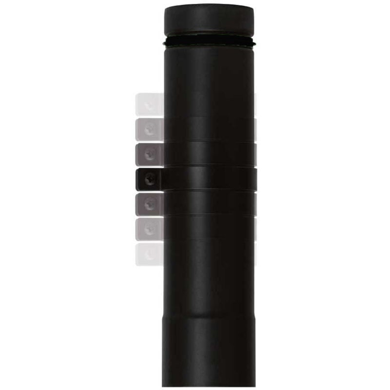 Cheminee tuyau de poele a pellets emaille noir avec joint telescopique dn 80 conduit 600 ce Made in Italy
