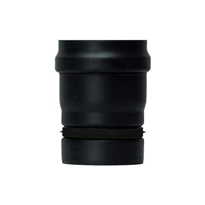 Cheminee tuyau de poele a pellets emaille noir, joint cache, adaptateur male, femelle cache, emboitement dn 80 conduit 600 ce Made in Italy