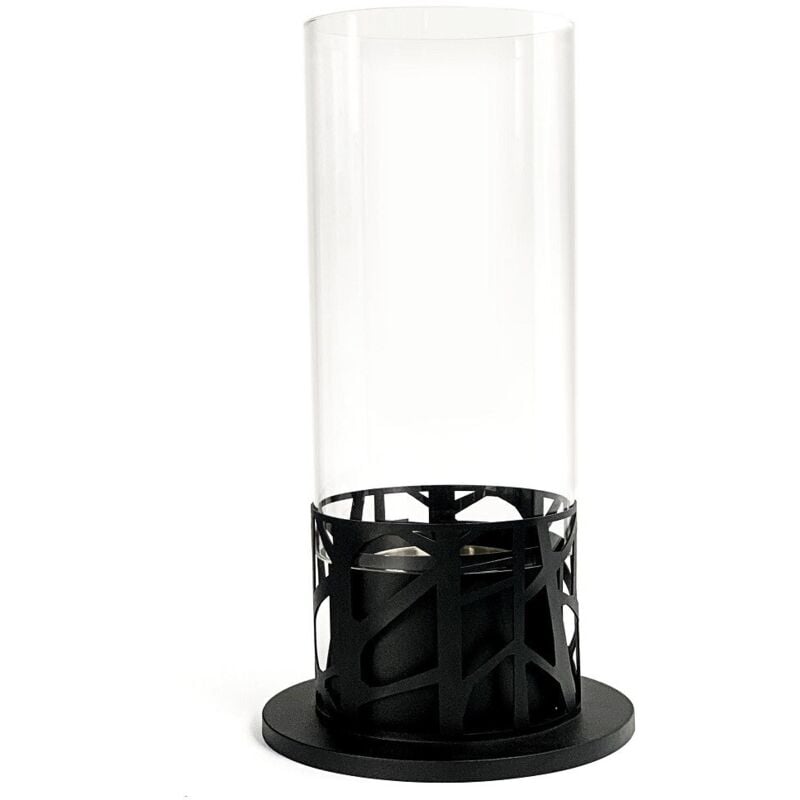 Webmarketpoint - Piper Bougie de table au bioéthanol en métal noir