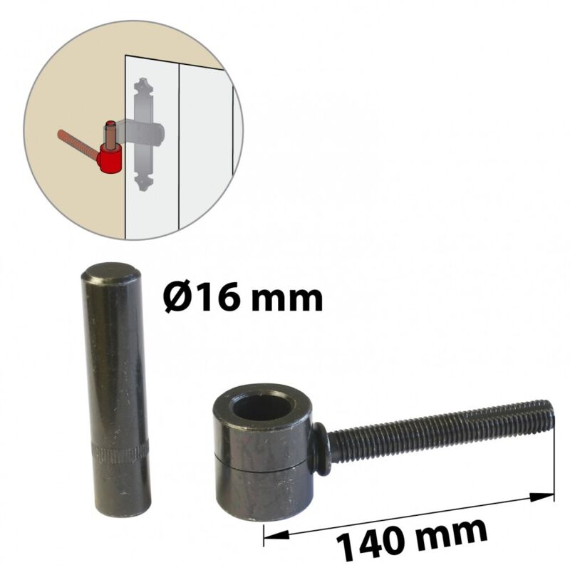 Chemisches Scharnier aus vorlackiertem Stahl, H.80 x Durchm.16 mm AFBAT