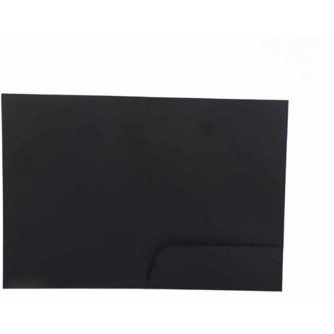 Chemise à rabat en L avec poche intégrée, design biseauté, pratique pour ranger les documents, fermeture simple, couleur noire.