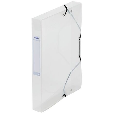 Chemise box plastique translucide Oxford 24 x 32 cm dos 2,5 cm incolore - Lot de 12