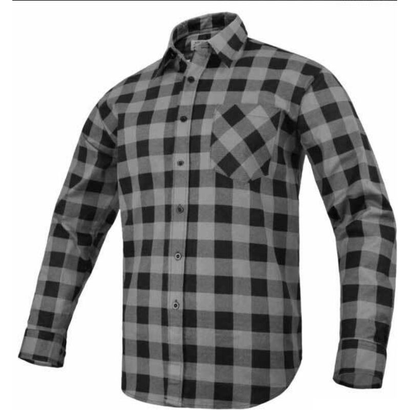 Chemise de travail en flanelle LEON gris/bleu 182/42