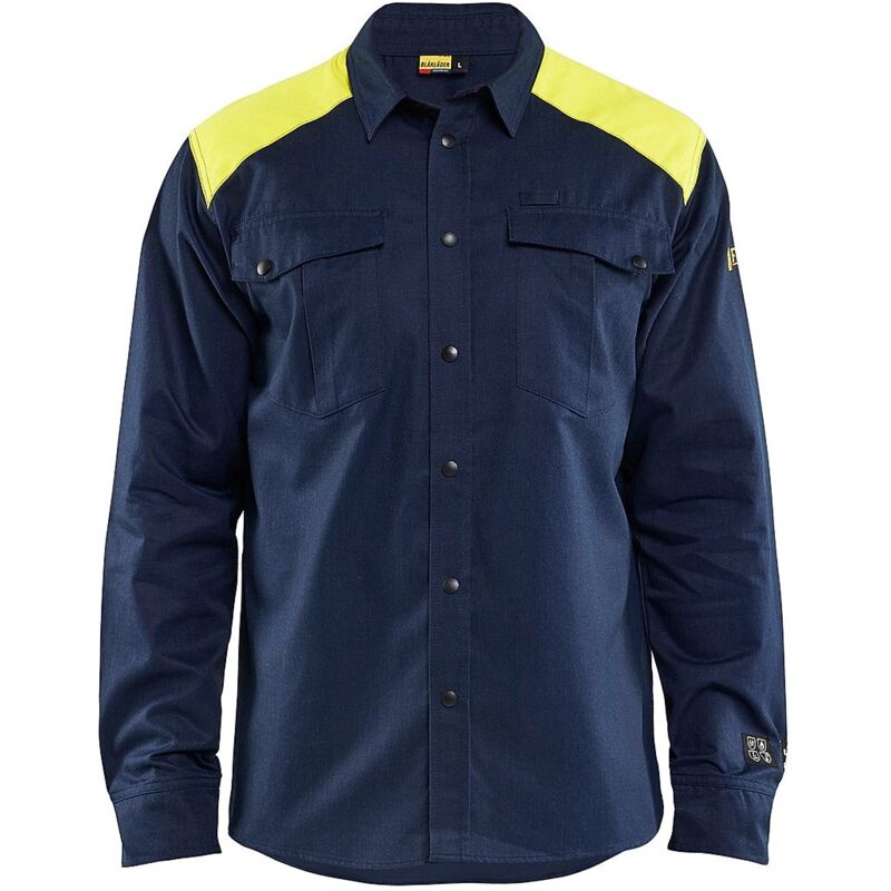 Chemise de travail multinormes 3238 - Marine/Jaune 6XL