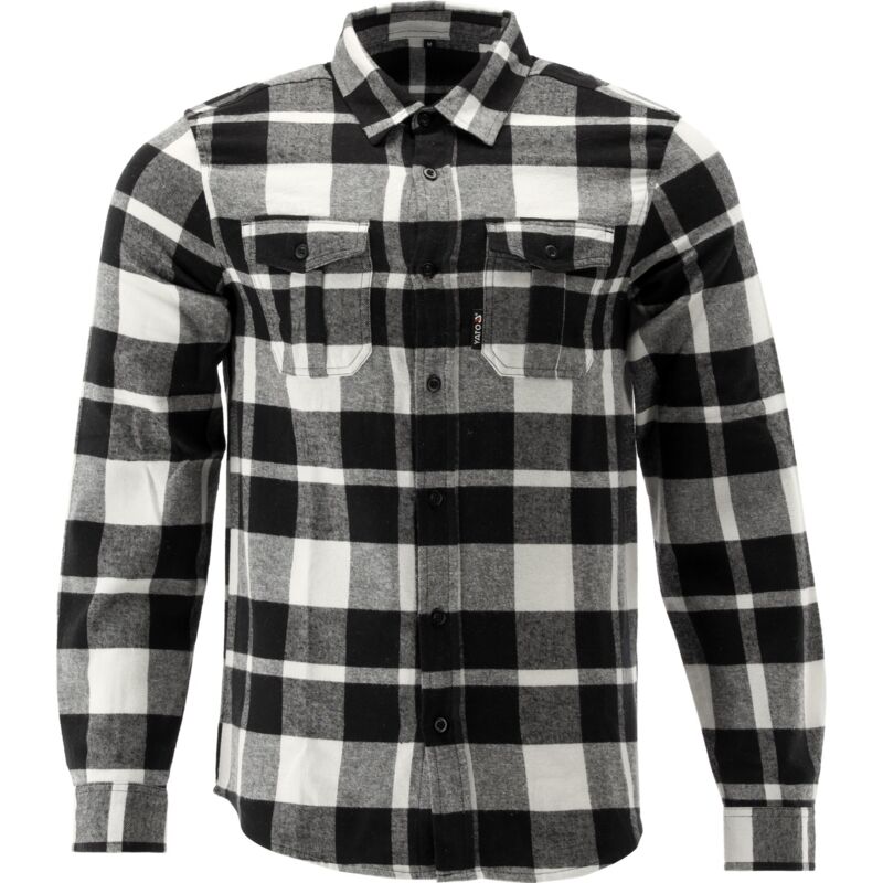 Chemise en flanelle, chemise de b&ucirc;cheron, chemise de travail blanche/noire