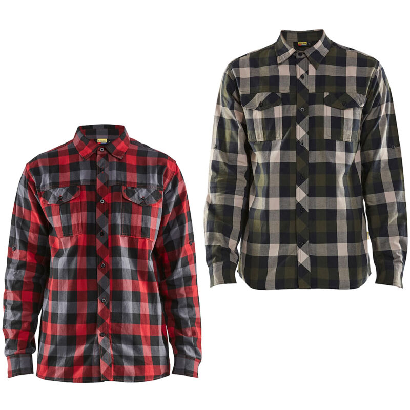 Chemise de travail en flanelle Blaklader 3299 1152 - xxxxl - Olivgrün