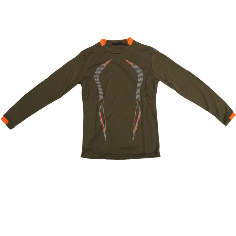 Chemise Homme Respirante Fitness Été Entraînement Sportif Manches Longues Séchage Rapide Imprimé Armée Verte