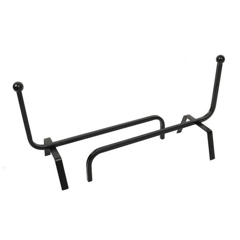 Chenet en métal forgé noir 40x30 cm – Résistant à la chaleur – Circulation d'air optimale pour cheminée – Design élégant – PVM