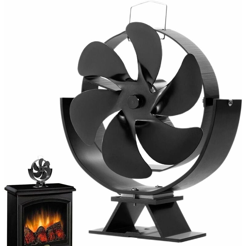 Chengstore Ventilateur pour poêle à Bois - Ventilateur de cheminée à Lames, Moteur Silencieux, Circulation d'air Chaud,Ventilateur de poêle à