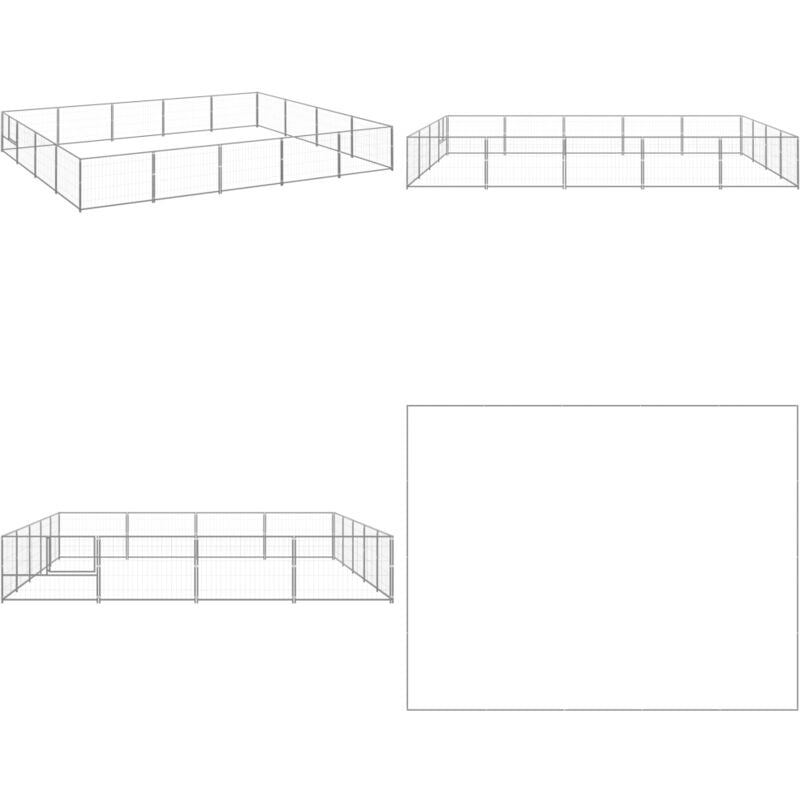 Vidaxl - Chenil Argenté 20 m² Acier - Chenil Extérieur - Abri Chien - Enceinte Chien - Espace Jeux Chien - Sécurisé - Home & Living