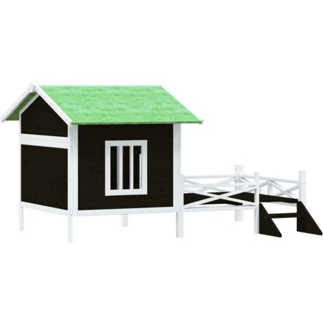 Chenil cage enclos pac animaux 159 x 120 x 88,5 cm bois de pin solide gris