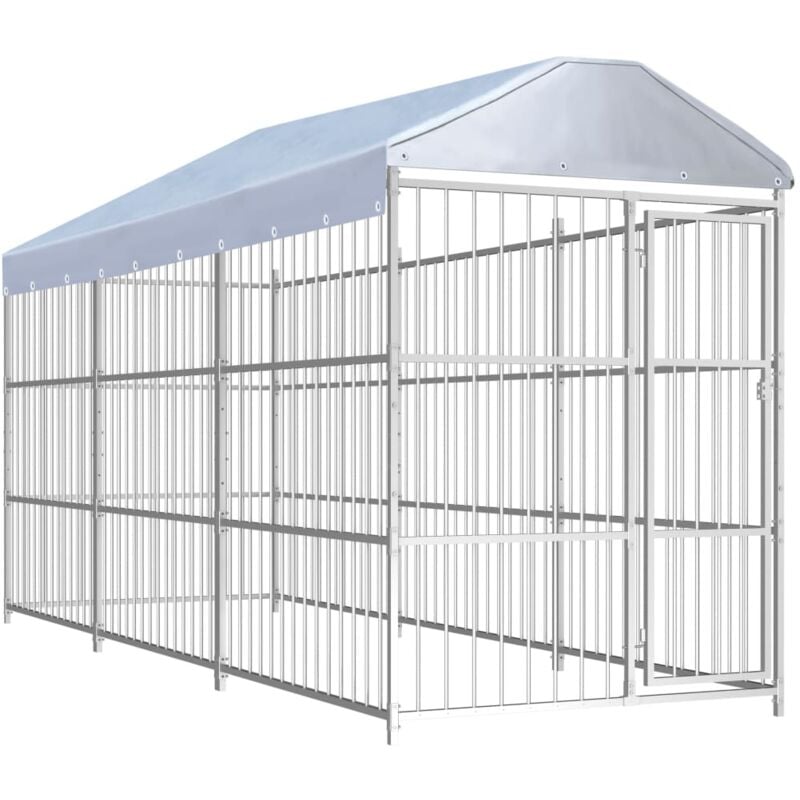 Vidaxl - Chenil d'extérieur avec toit pour chiens 450 x 150 x 200 cm