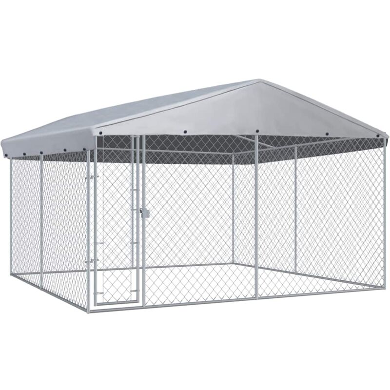 Vidaxl - Chenil extérieur avec toit pour chiens 382x382x225 cm