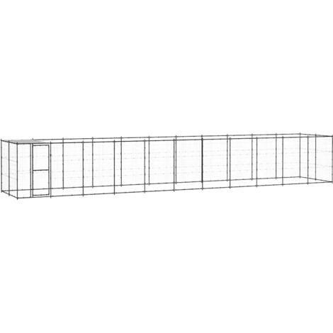 Chenil d'extérieur, Enclos Parc Cage pour animaux Acier avec toit 26,62 m² LKF80637
