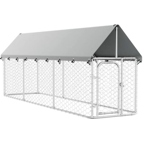 Chenil d'extérieur, Enclos Parc Cage pour animaux avec toit 400x100x150 cm LKF45553