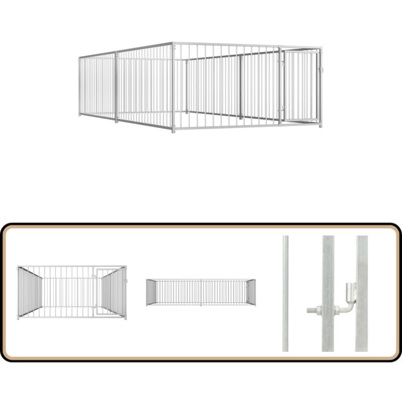Vidaxl - Chenil d'extérieur pour chiens 200 x 400 x 100 cm - Chenil Extérieur - Niche Pour Chien - Abri Pour Chien - Chenil Robuste - Chenil Sécurisé