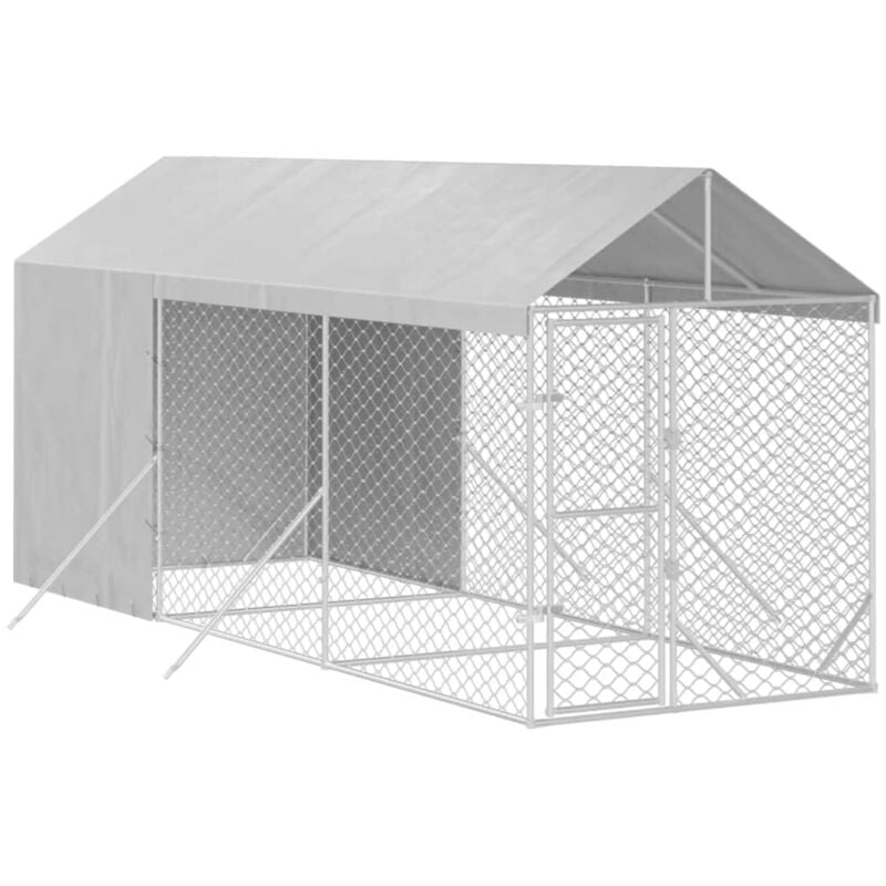 Vidaxl - Chenil d'extérieur pour chiens avec toit argenté 2x6x2,5 m