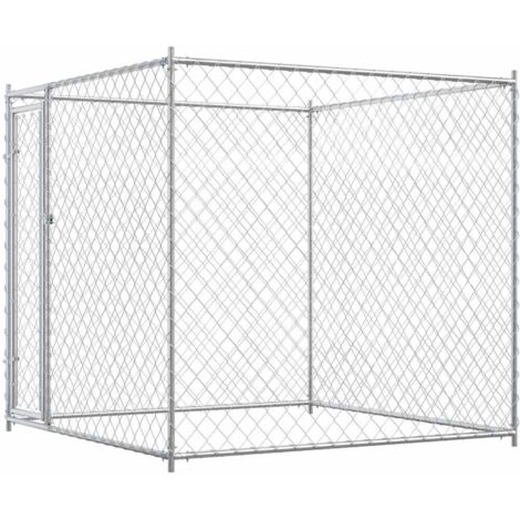Chenil d'extérieur pour chiens Parc enclos pour animaux - 193x193x185 cm BV395038 - BonneVie