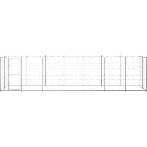 Chenil d'extérieur pour chiens Parc enclos pour animaux - Acier galvanisé 16,94 m² BV552196 - BonneVie