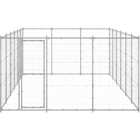 Chenil d'extérieur pour chiens Parc enclos pour animaux - Acier galvanisé 21,78 m² BV977078 - BonneVie
