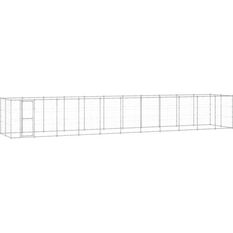 Chenil d'extérieur pour chiens Parc enclos pour animaux - Acier galvanisé 26,62 m² BV721323 - BonneVie