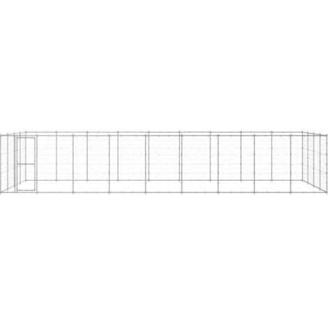 Chenil d'extérieur pour chiens Parc enclos pour animaux - Acier galvanisé 43,56 m² BV747740 - BonneVie