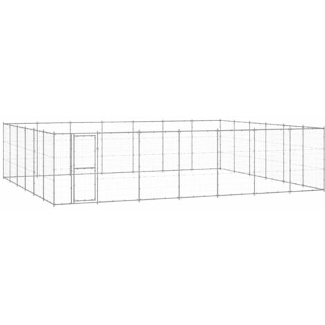 Chenil d'extérieur pour chiens Parc enclos pour animaux - Acier galvanisé 50,82 m² BV780293 - BonneVie