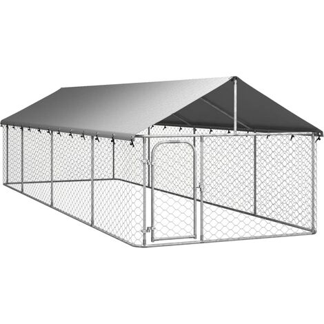Chenil Enclos pour chien extérieur Moderne - avec toit 600x200x150 cm DS791IN95