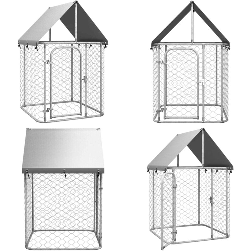 Vidaxl - Chenil extérieur avec toit 100x100x150 cm - Chenil Exterieur - Abri Chien - Niche Chien - Cage Chien - Chien Sécurisé - Home & Living