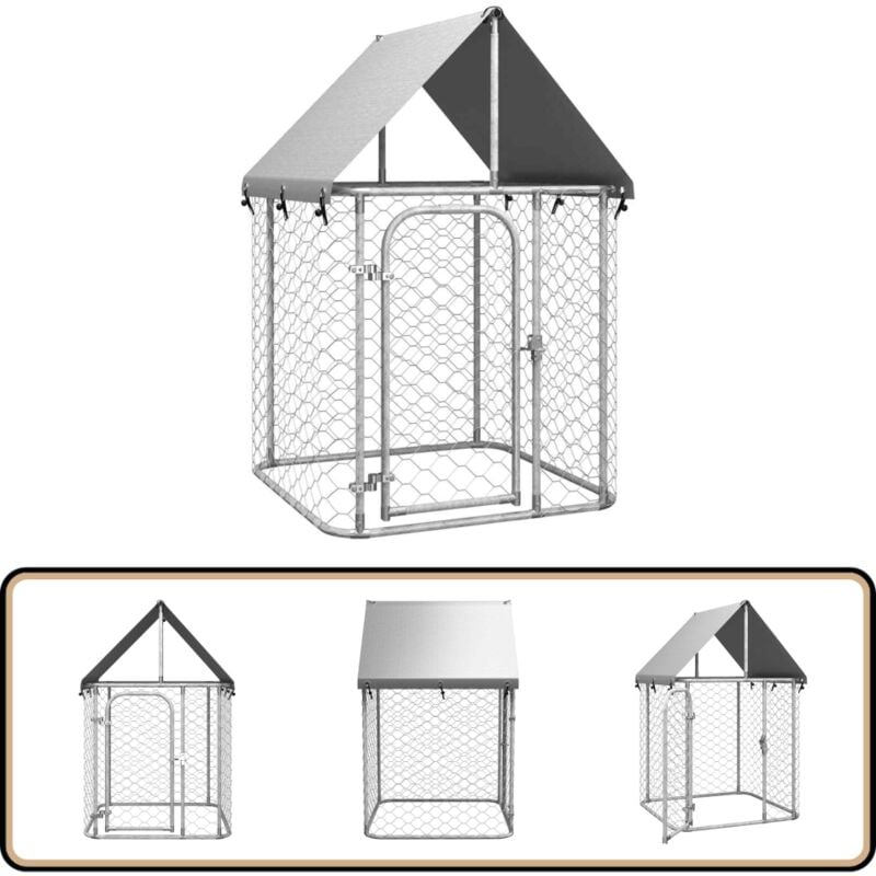 Vidaxl - Chenil extérieur avec toit 100x100x150 cm - Chenil Exterieur - Abri Chien - Niche Chien - Cage Chien - Chien Sécurisé