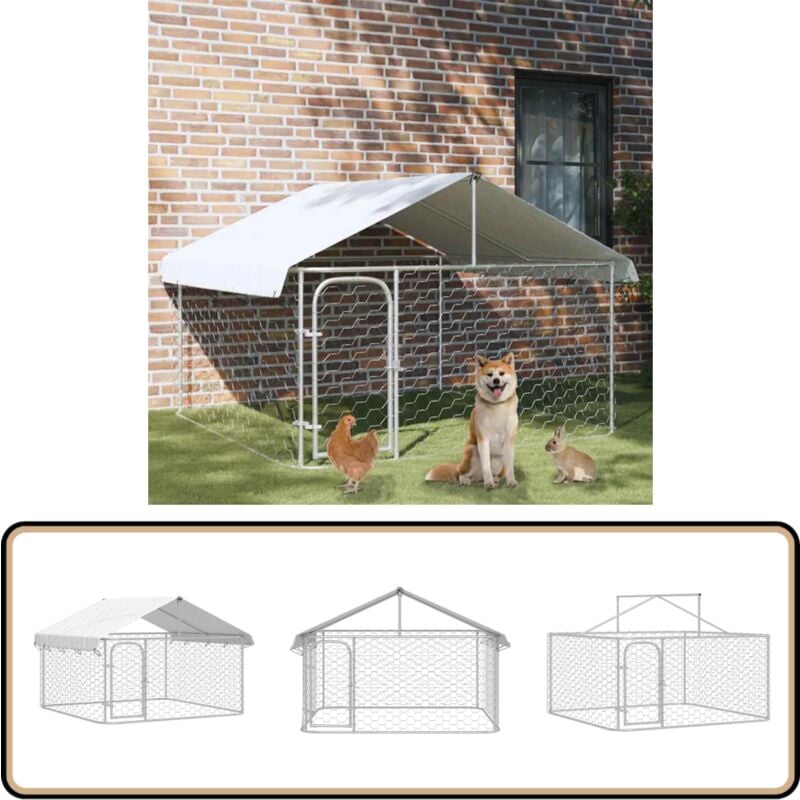 Vidaxl - Chenil extérieur avec toit 200x200x150 cm - Niche Pour Chien - Chenil Exterieur - Abri Pour Chien - Refuge Pour Chien - Enceinte Pour Chien
