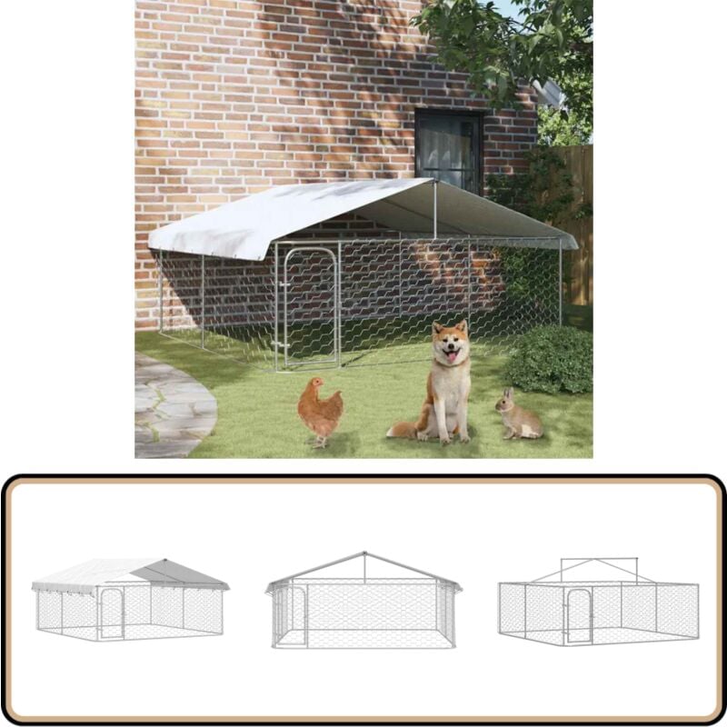 Vidaxl - Chenil extérieur avec toit 300x300x150 cm - Niche Pour Chien - Chenil Exterieur - Abri Pour Chien - Refuge Pour Chien - Cage Pour Chien