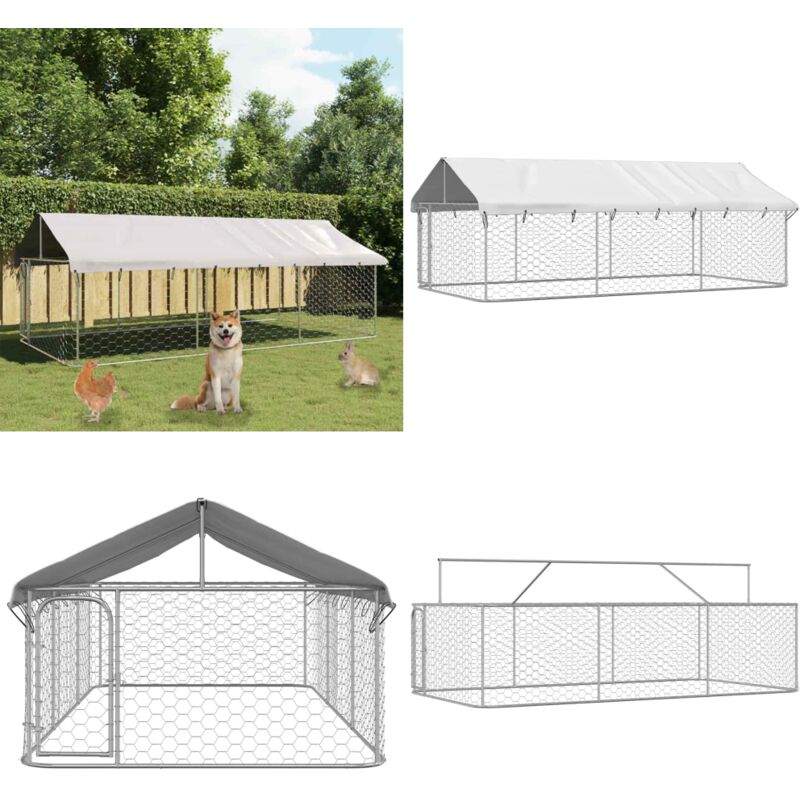 Vidaxl - Chenil extérieur avec toit 400x200x150 cm - Niche Pour Chien - Chenil Exterieur - Abri Pour Chien - Refuge Pour Chien - Enceinte Pour Chien