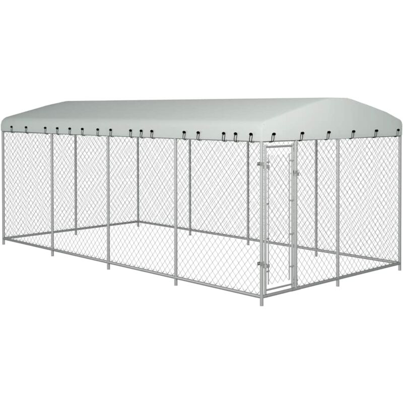 Vidaxl - Chenil extérieur avec toit pour chiens 7,6x3,8x2,3 m