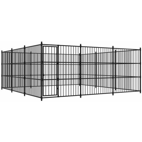 Chenil extérieur cage enclos parc animaux chien d'extérieur pour chiens 450 x 450 x 185 cm