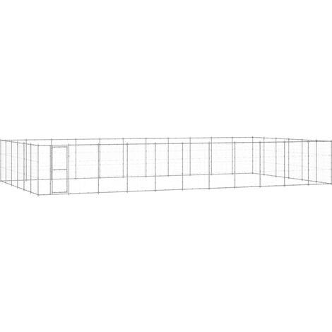 Chenil extérieur  Parc Enclos pour Chiens  Cage NichAcier galvanisé 79,86 m² REBSW560755