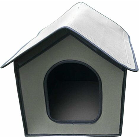 Chenil extérieur pour animaux de compagnie, produits pour animaux de compagnie Chenil extérieur pour chats, abri pour chats, tente pour animaux de compagnie, maison étanche pour chats M gris