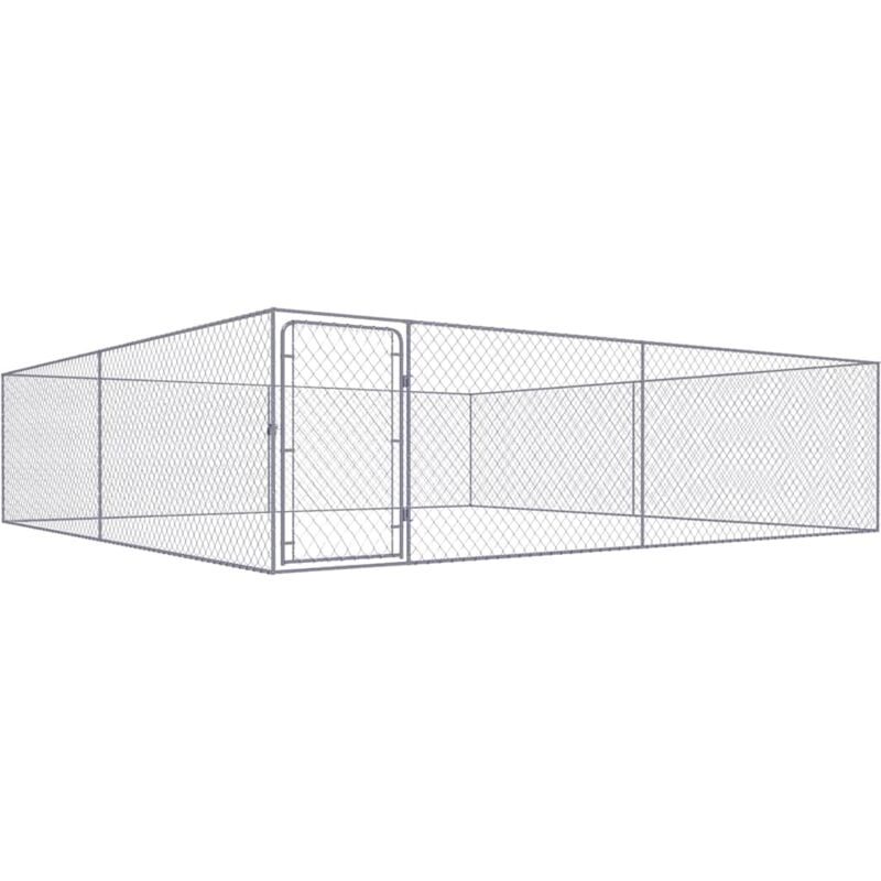 Vidaxl - Chenil extérieur pour chiens Acier galvanisé 4x4x1 m