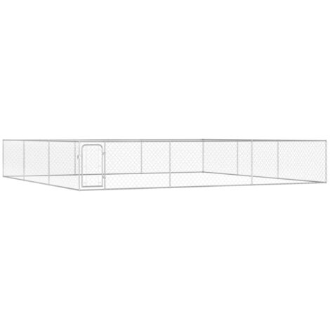 Chenil extérieur pour chiens Acier galvanisé 6x6x1 m