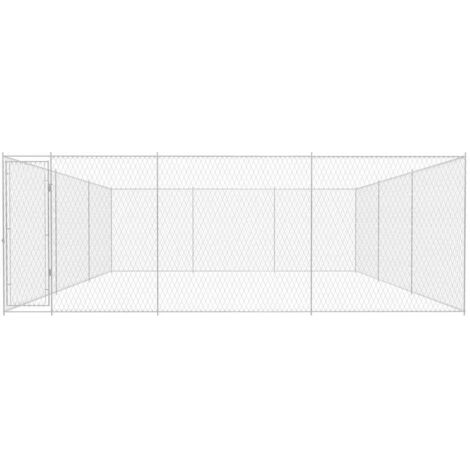 Chenil extérieur pour chiens  Parc Enclos pour Chiens  Cage Nich Acier galvanisé 570x570x185 cm REBSW774715