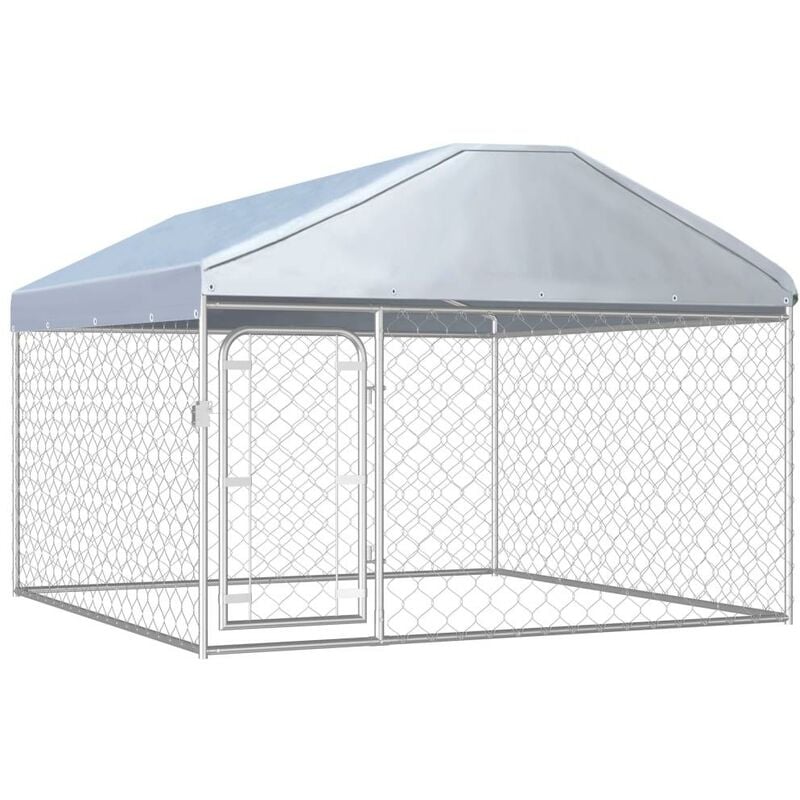 Helloshop26 - Chenil extérieur cage enclos parc animaux chien extérieur avec toit pour chiens 200 x 200 x 135 cm