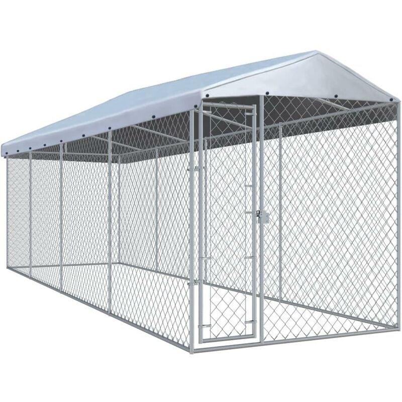Helloshop26 - Chenil extérieur cage enclos parc animaux chien extérieur avec toit pour chiens 760 x 190 x 225 cm