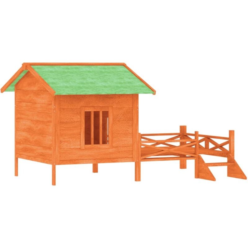 vidaXL Chenil marron 159x120x88,5 cm bois de pin solide