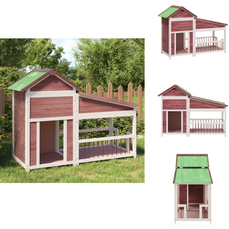 Vidaxl - Chenil moka 143x60,5x109 cm bois de pin solide - Niche Pour Chien - Chenil Extérieur - Abri Pour Chien - Maison Pour Chien - Refuge Pour