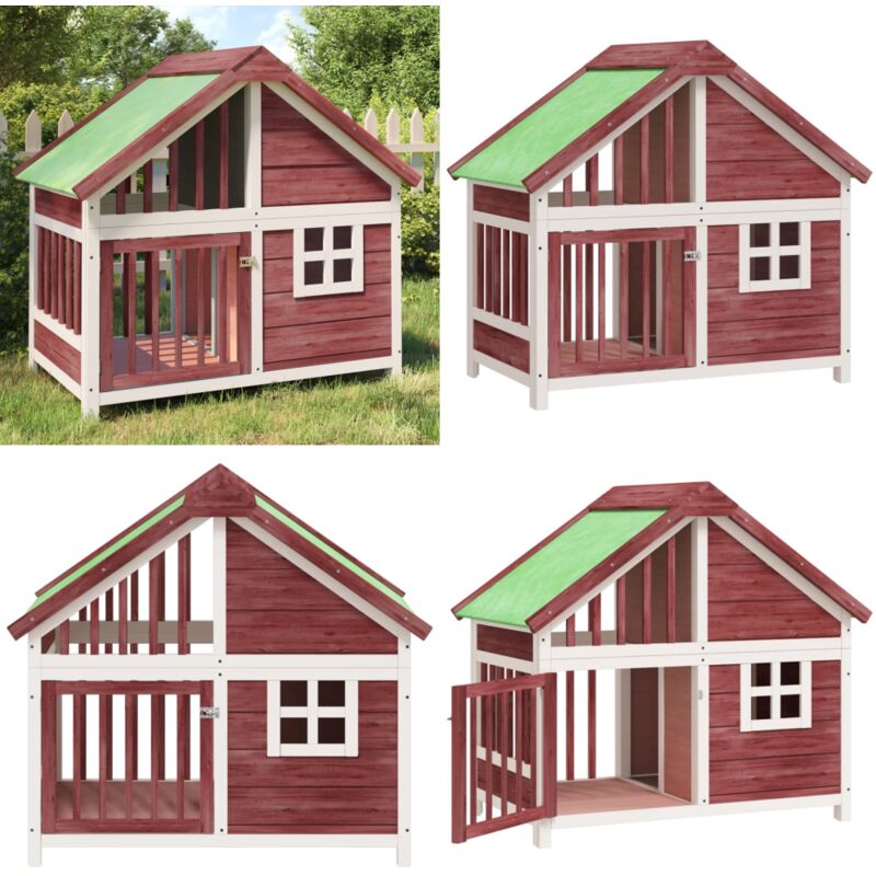 Vidaxl - Chenil moka 96x60,5x87 cm bois de pin solide - Niche Pour Chien - Chenil Extérieur - Abri Pour Chien - Maison Pour Chien - Refuge Animalier