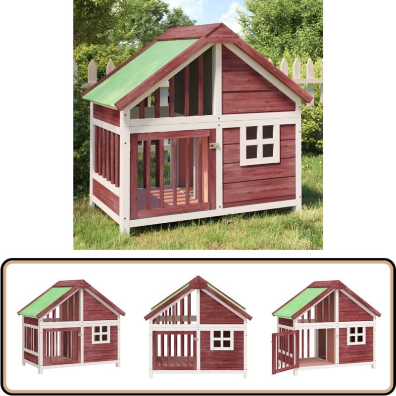 Vidaxl - Chenil moka 96x60,5x87 cm bois de pin solide - Niche Pour Chien - Chenil Extérieur - Abri Pour Chien - Maison Pour Chien - Refuge Animalier